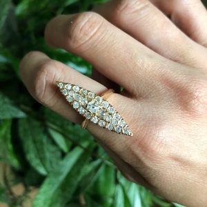 18k Victorian Mine Cut Navette Ring